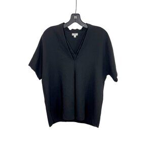 Vince Black Double V Neck Crepe Dolman Sleeve Blouse Top - Size XS
